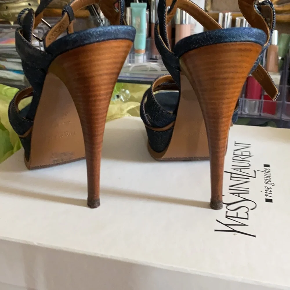 Vintage Tribute sandal in denim Yves Saint Laurent 39 - Picture 5 of 9